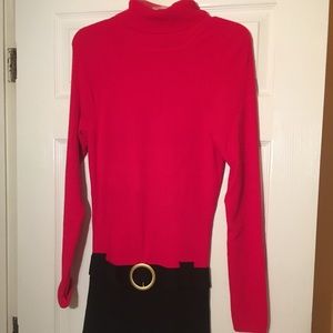 Women’s Sweater Dress Medium Red and Black